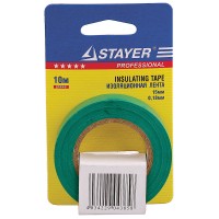 Изолента, STAYER Profi 12292-G-15-10, ПВХ, на карточке, 15мм х 10м х 0,18мм, зеленая 12292-G-15-10