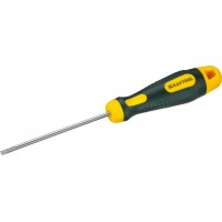 Отвертка KRAFTOOL, Cr-Mo-V сталь, двухкомпонентная противоскользящая рукоятка, SL, 3,0x80мм 250071-3.0-080