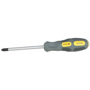 Отвертка STAYER "PROFESSIONAL" "MAX-GRIP" ударная, двухкомпонентная рукоятка, магнит наконечник, Cr-V, PH №3x150мм 25824-3-150 G