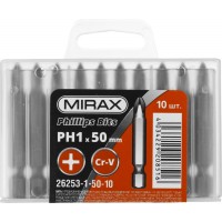 Биты MIRAX PH№1, тип хвостовика E 1/4", длина 50мм, 10шт 26253-1-50-10