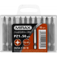 Биты MIRAX PZ№1, тип хвостовика E 1/4", длина 50мм, 10шт 26254-1-50-10