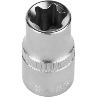 Головка торцовая ЗУБР "МАСТЕР" (1/2"), Cr-V, E-TORX, хроматированное покрытие, E16 27719-16