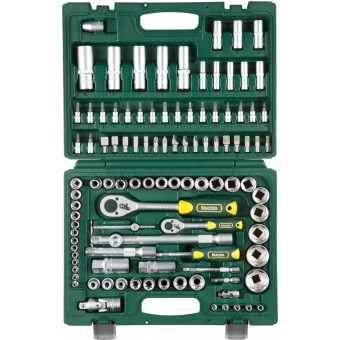 Набор KRAFTOOL "EXPERT QUALITAT": Торцовые головки "SUPER LOCK" с присоединит квадрат,1/2",1/4",108 предметов 27888-H108_z02