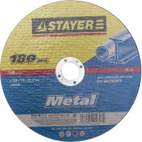 Круг отрезной абразивный STAYER "MASTER" по металлу, для УШМ, 180х1,6х22,2мм 36220-180-1.6_z01