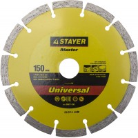 Круг отрезной алмазный STAYER "MASTER" сегментный, сухая резка, 22,2х150мм 36671-150