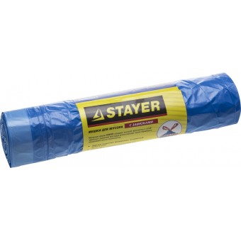 Мешки для мусора STAYER "Comfort" завязками, голубые, 30л, 20шт 39155-30