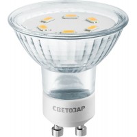 Лампа СВЕТОЗАР светодиодная "LED technology", цоколь GU10, яркий белый свет (4000К), 220В, 3Вт (25) 44565-25_z01