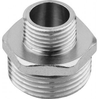Бочонок ЗУБР "ЭКСПЕРТ" переходной, никелированная латунь, 1/2"-3/4" 51241-1/2-3/4
