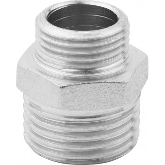 Бочонок ЗУБР "ЭКСПЕРТ" переходной, никелированная латунь, 1/2"-3/8" 51243-1/2-3/8