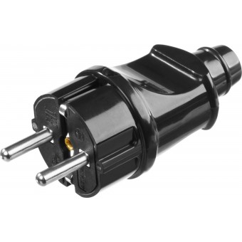 Вилка MAXElectro электрическая, 16А/220В, с заземлением, черная, STAYER 55160-B